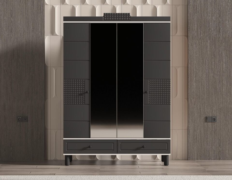 GÜNDAYS DANTE ANTRASİT 4 KAPILI DOLAP