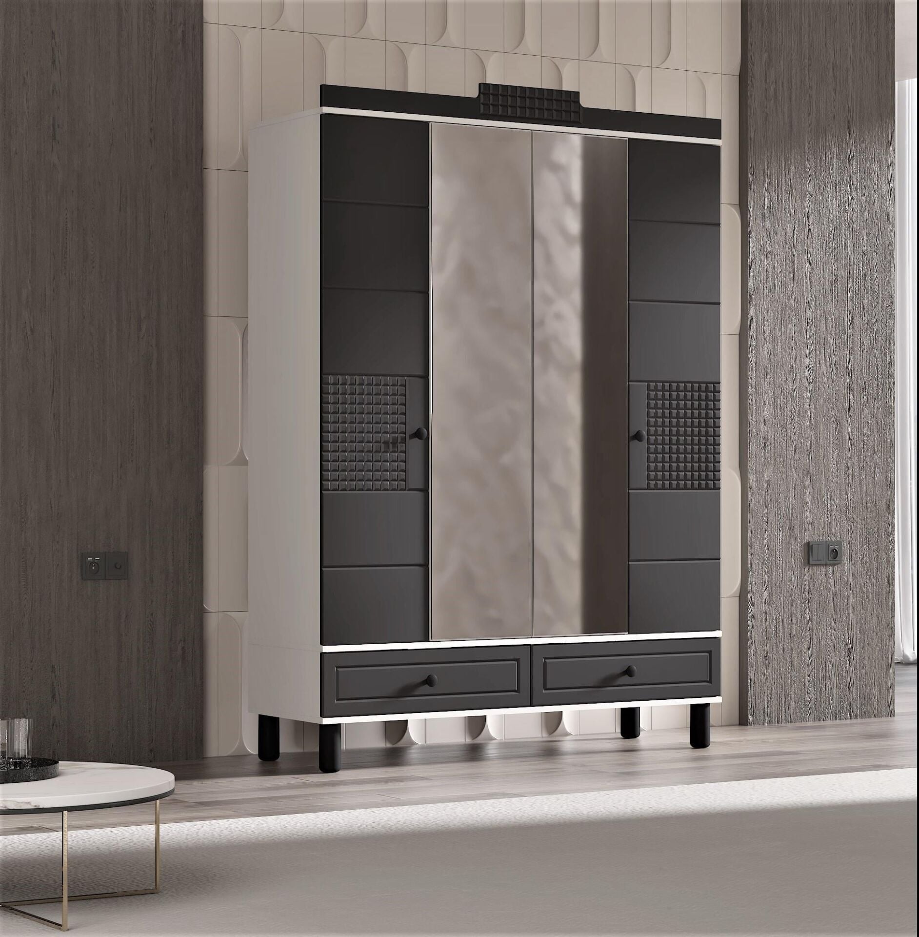 GÜNDAYS DANTE ANTRASİT 4 KAPILI DOLAP