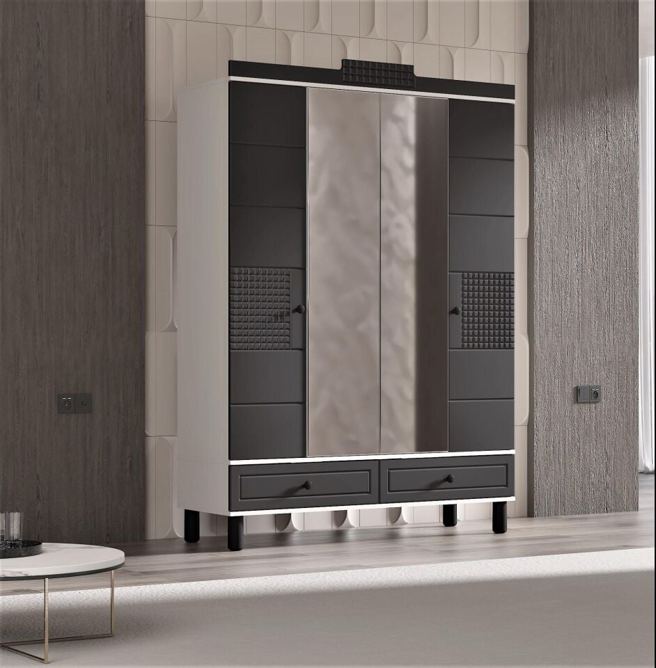 GÜNDAYS DANTE ANTRASİT 4 KAPILI DOLAP