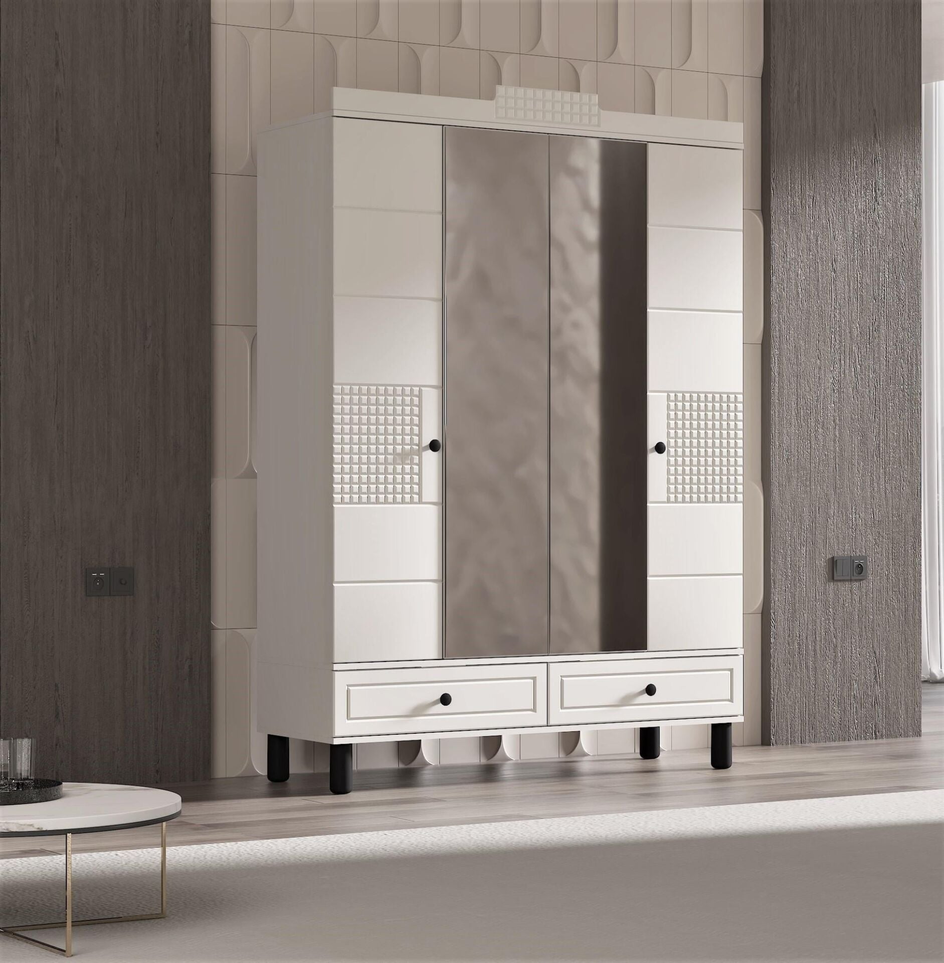 GÜNDAYS DANTE BEYAZ 4 KAPILI DOLAP