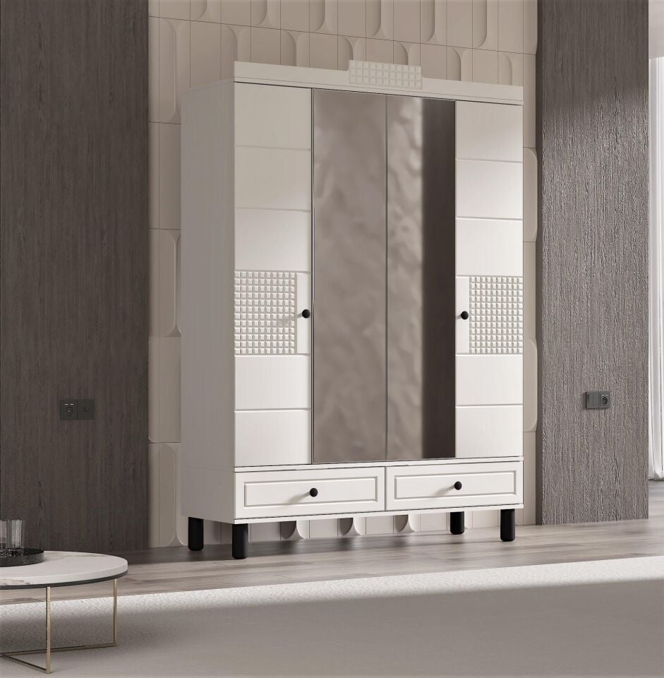 GÜNDAYS DANTE BEYAZ 4 KAPILI DOLAP