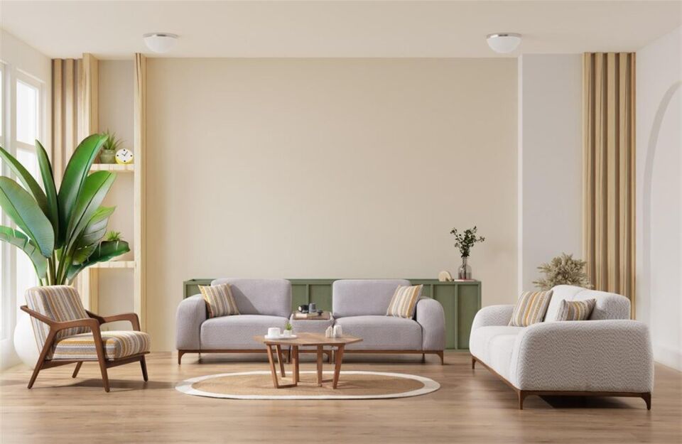 Sanclass Bulut 3+3+1+Sehpa Puf Koltuk Takımı