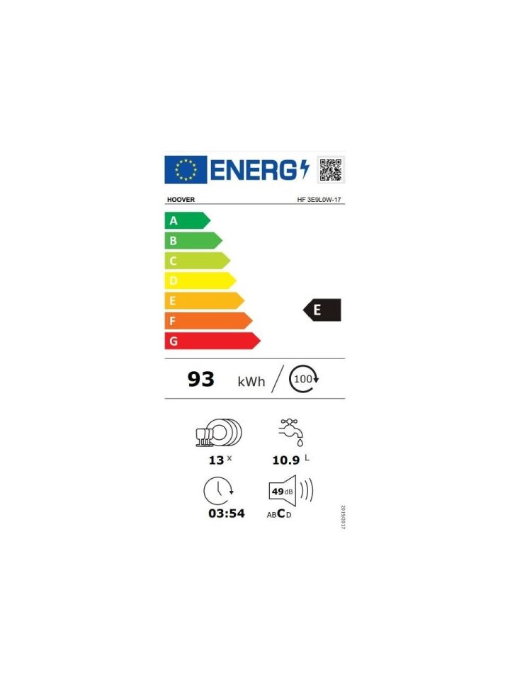 HOOVER HF3E9L0W-17 5 PROG. BULAŞIK MAKİNESİ