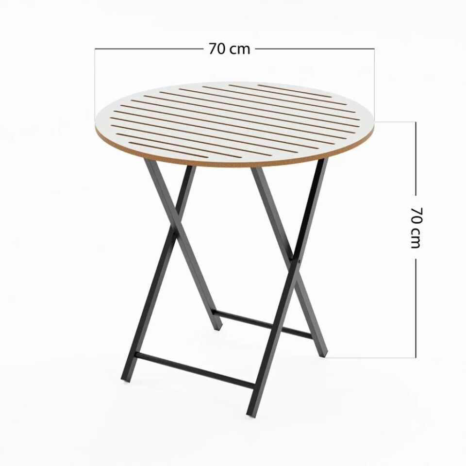 MOVEMO BISTRO MVM-B-1501 4'LÜ YUVARLAK MASA TAKIMI-BEYAZ