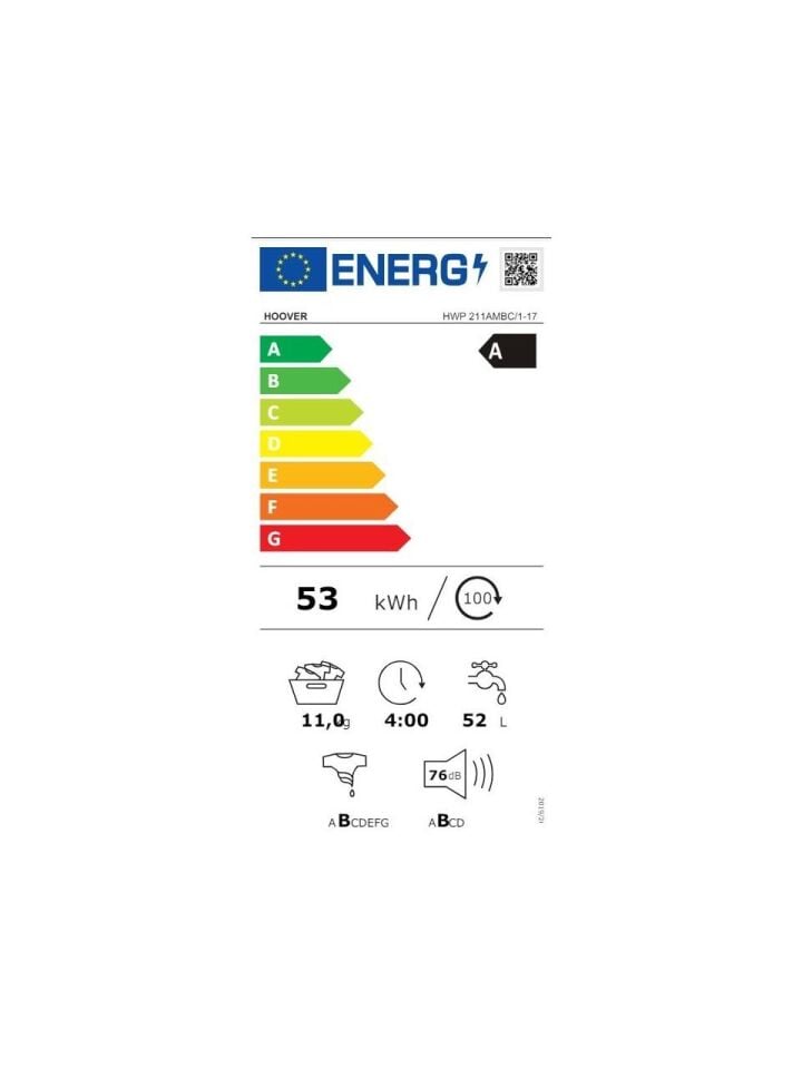 Hoover HWP211AMBC/1-17 Wi-Fi 11 Kg 1200D Çamaşır Makinesi