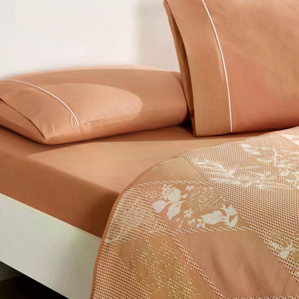 Taç 3698 Jakarlı Çift Kişilik Pike Takımı Flava Kiremit