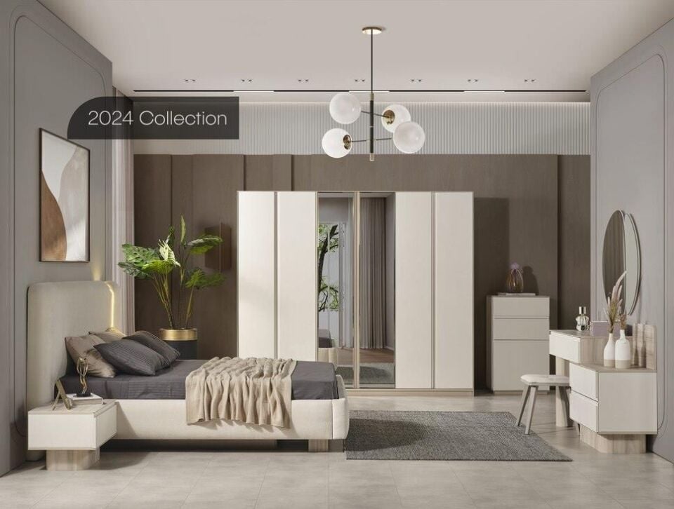 Bige Güneş Kapaklı Yatak Odası Takımı-Bazalı