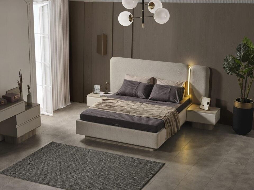 Bige Güneş Kapaklı Yatak Odası Takımı-Bazalı