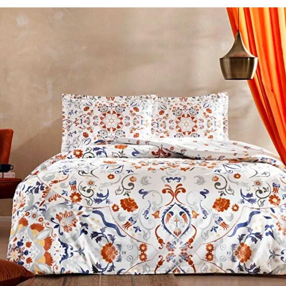 Taç 3254 Çift Kişilik Saten Nevresim Takımı Vıola Kıremıt