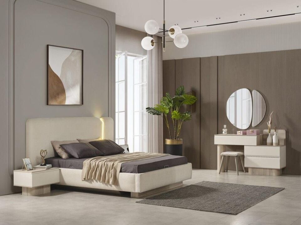 Bige Güneş Kapaklı Yatak Odası Takımı-Karyolalı