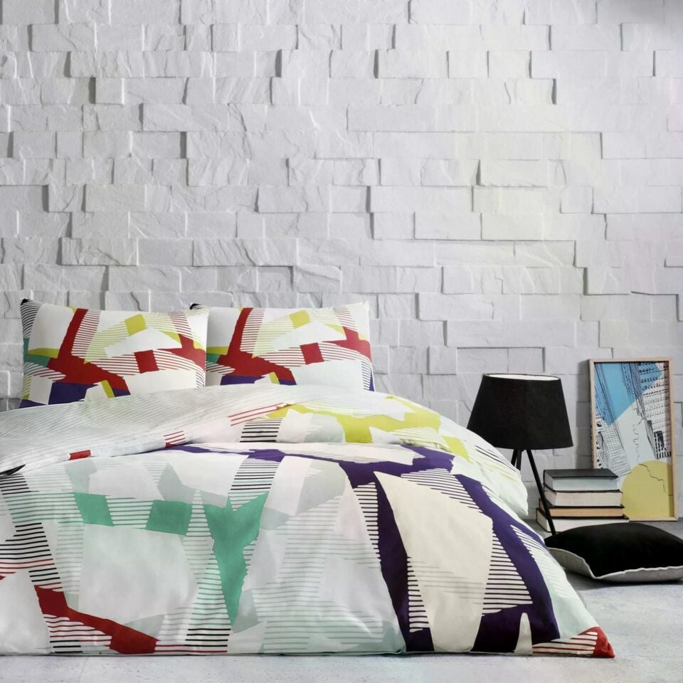 Taç 3518 Çift Kişilik Nevresim Takımı Crımson Turkuaz