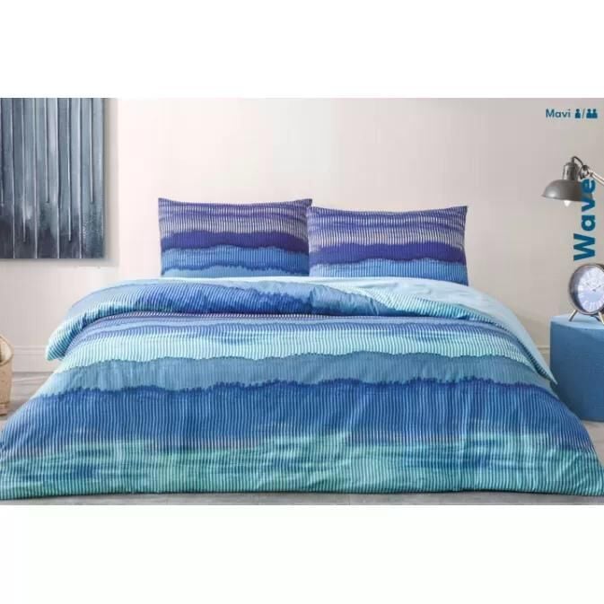 Taç 3518 Çift Kişilik Nevresim Takımı Wave Mavi