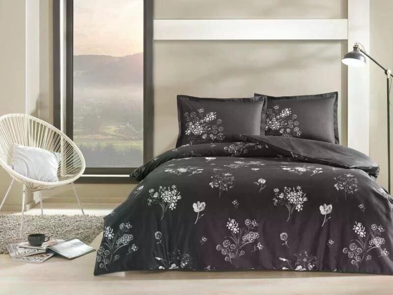 Taç 3254 Çift Kişilik Saten Nevresim Takımı Roxane Siyah