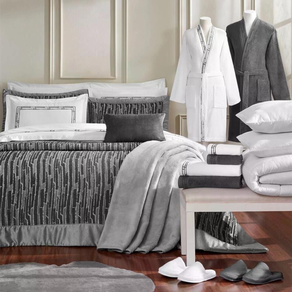 Özdilek Velluto Çeyiz Seti Grı