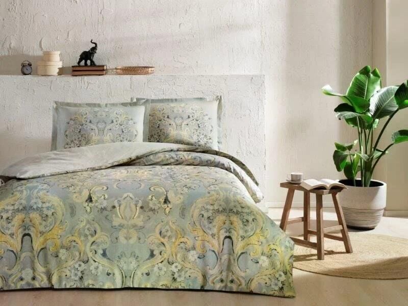 Taç 3254 Çift Kişilik Saten Nevresim Takımı Gıselle Krem