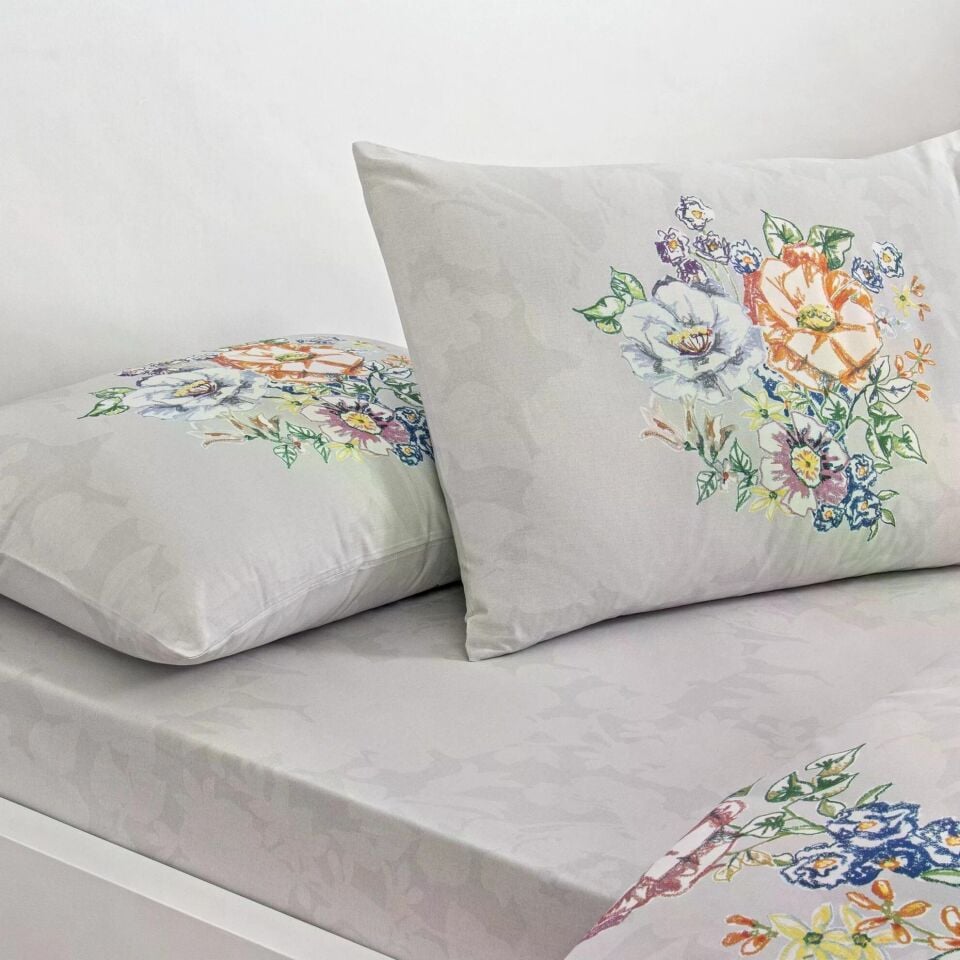 Taç 3464 Çift Kişilik Nevresim Takımı Fıora Gri