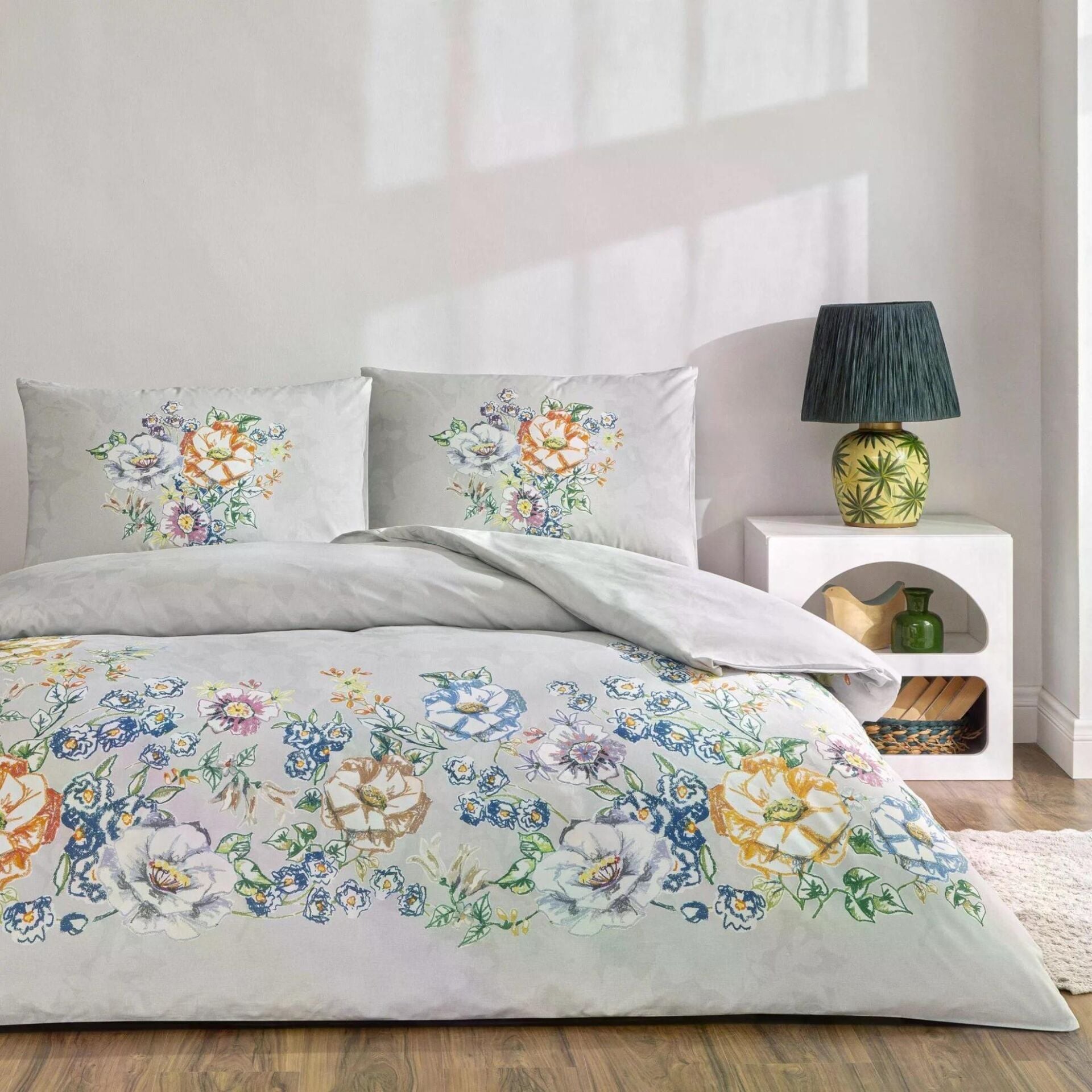 Taç 3464 Çift Kişilik Nevresim Takımı Fıora Gri