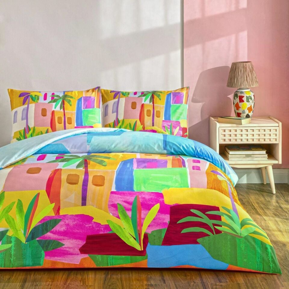 Taç 3518 Çift Kişilik Nevresim Takımı Lyona Mavi