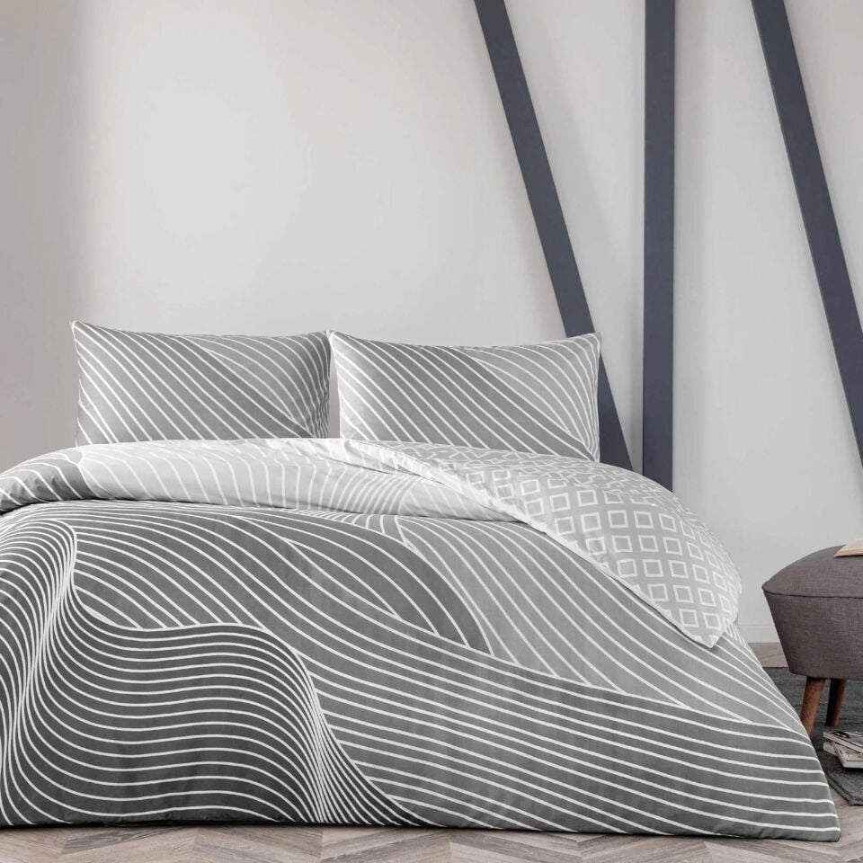 Taç 3464 Crumbly Çift Kişilik Nevresim Takımı Grı