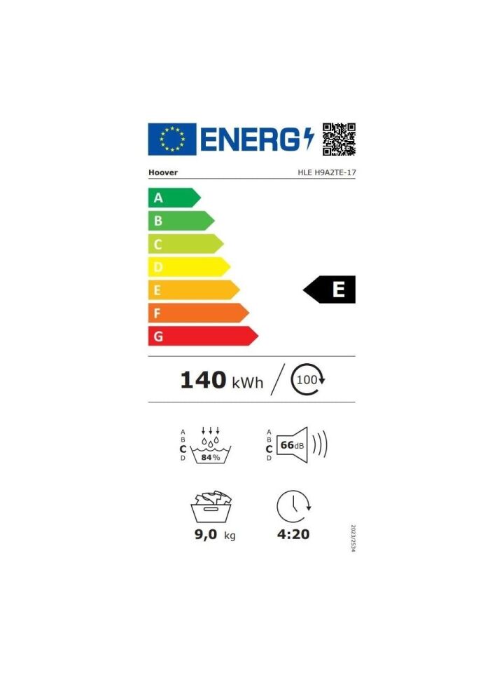 HOOVER HLE H9A2TE-17 9 KG ISI POMPALI ÇAMAŞIR KURUTMA MAKİNESİ