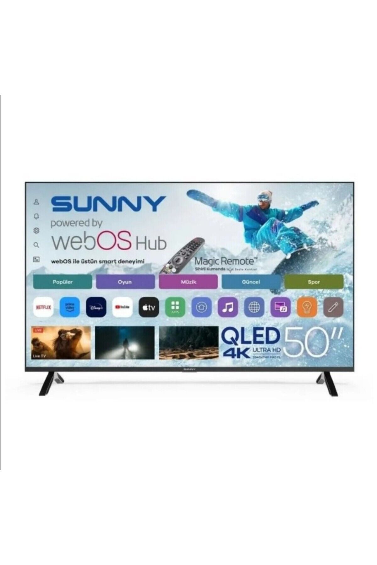 SUNNY 50'' FRLS UHD MANYAS WEBOS 2.0 QLED TV-SN50QUPRL-W02M