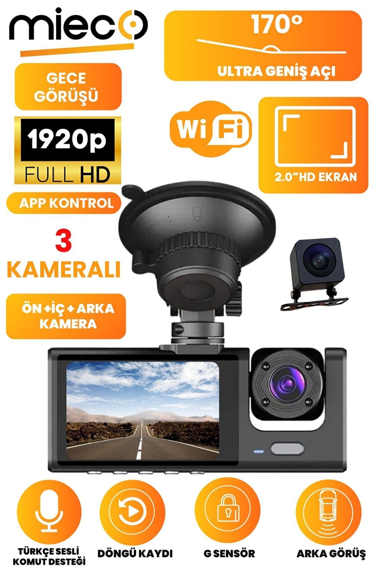 MİECO 1S 3 KAMERALI ARAÇ KAMERASI