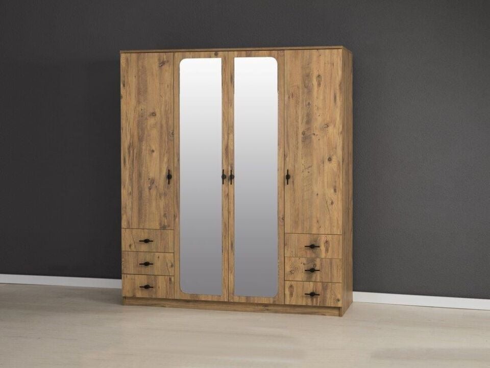 KZN SÜMBÜL KM.24.200 6 ÇEKM.4 KAPAKLI GARDIROP-ATLANTİK ÇAM