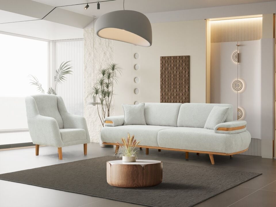 MUGA RÜYA 3+3+1 KOLTUK TAKIMI(3LU VE TEKLİ BONITA 12 GRİ+3LÜ BONITA 20 LACİVERT)