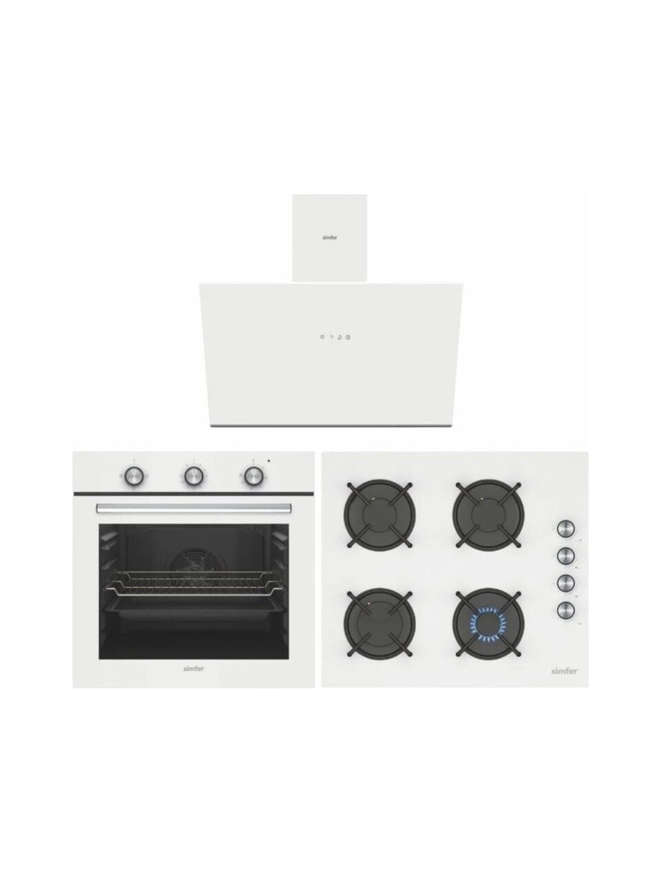 SİMFER MEKANİK 4 FONKSİYON ANKASTRE SET BEYAZ (SD8722-3048N-SB8202)