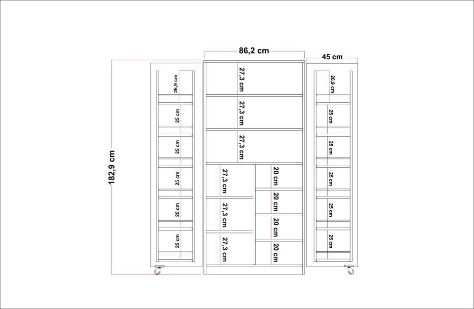 SEMBOL KD08-A 2 KAPILI 6 ÇEKM.KİLER DOLABI-ATLANTİK ÇAM
