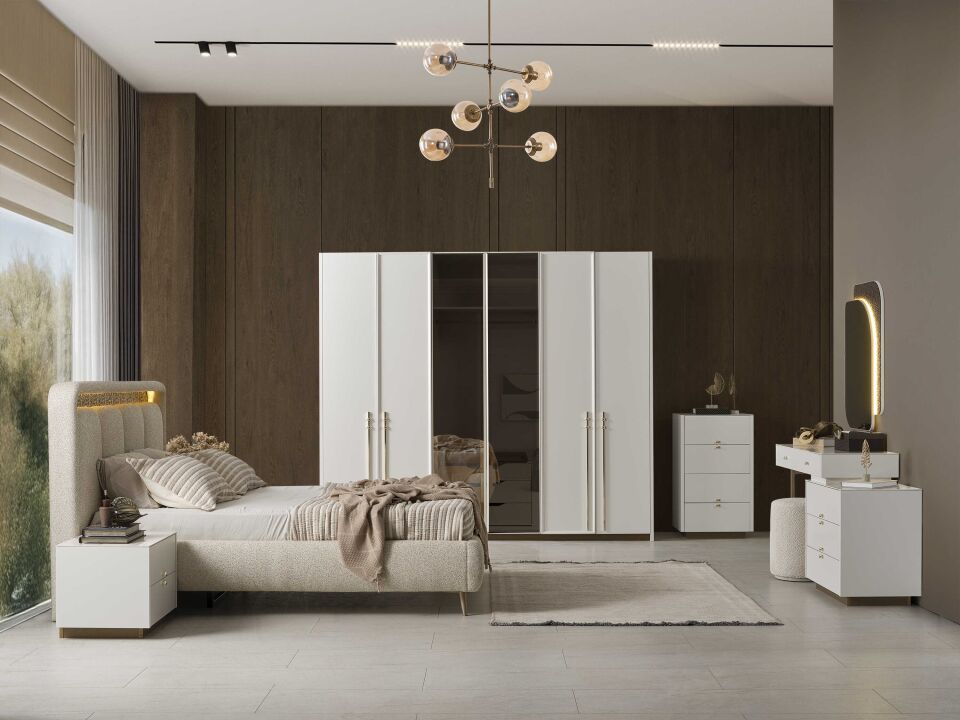 BİGE ZENİT 6 KAPILI YATAK ODASI TAKIMI-KARYOLALI