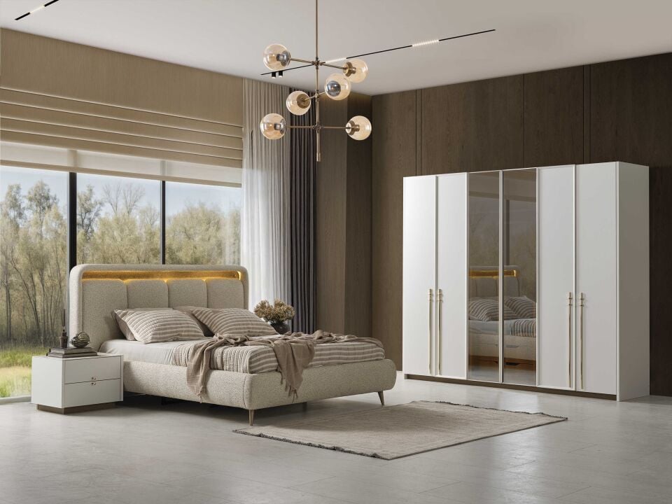 BİGE ZENİT 6 KAPILI YATAK ODASI TAKIMI-KARYOLALI