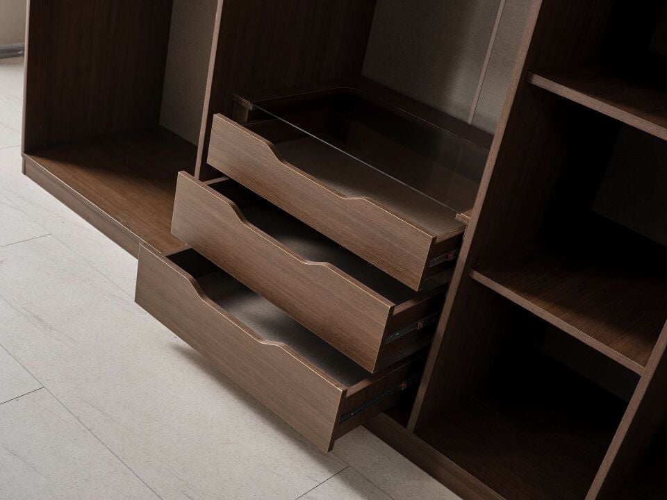 BİGE AURA CEVİZ 6 KAPILI DOLAP