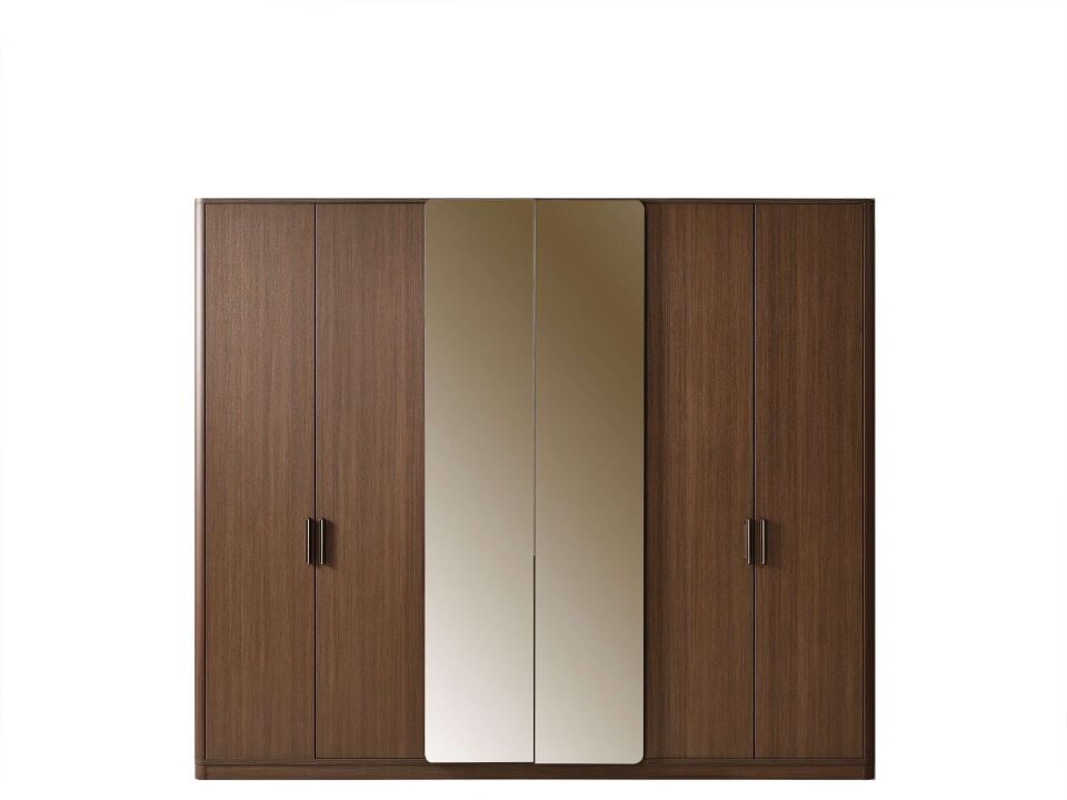 BİGE AURA CEVİZ 6 KAPILI DOLAP