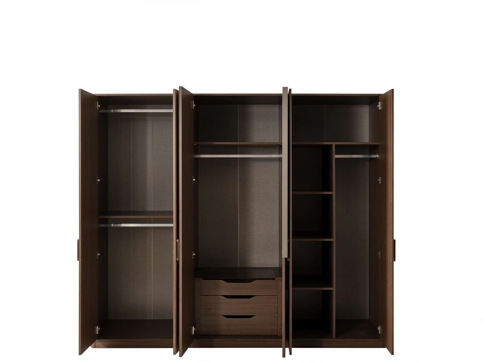 BİGE AURA CEVİZ 6 KAPILI DOLAP