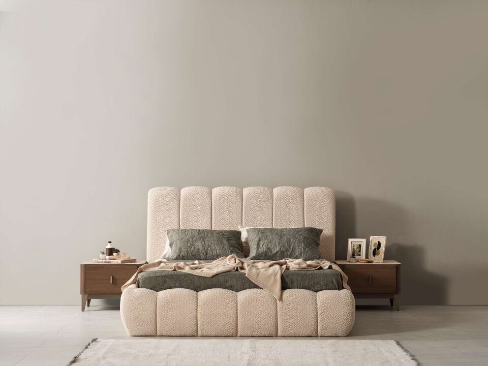 BİGE AURA CEVİZ 6 KAPILI YATAK ODASI TAKIMI-KARYOLALI