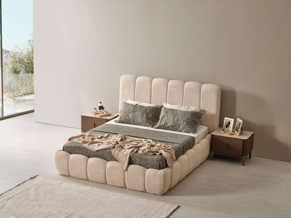 BİGE AURA CEVİZ 6 KAPILI YATAK ODASI TAKIMI-KARYOLALI