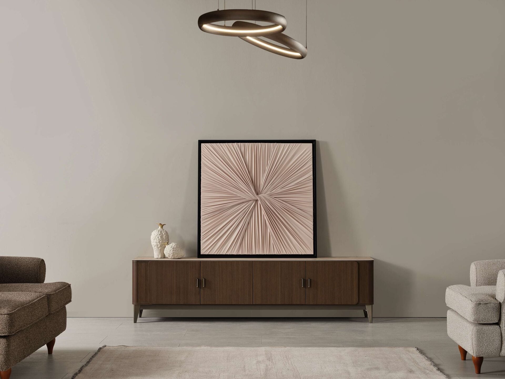 BİGE AURA CEVİZ TV SEHPASI