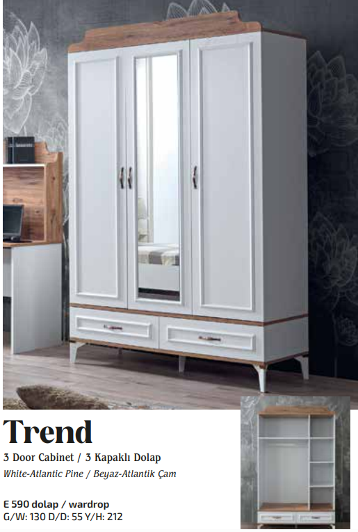EVART GENÇ TREND E590 3 KAPILI DOLAP