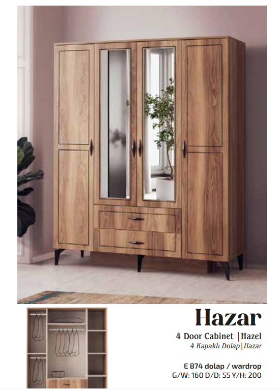 EVART GENÇ HAZAR E874 4 KAPILI DOLAP