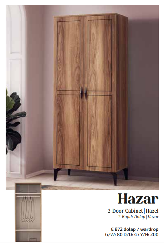 EVART GENÇ HAZAR E872 2 KAPILI DOLAP