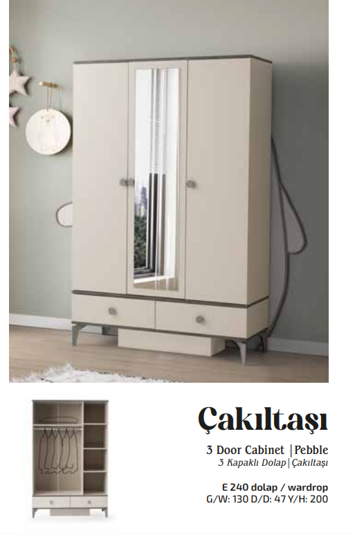 EVART GENÇ ÇAKILTAŞI E240 3 KAPILI DOLAP