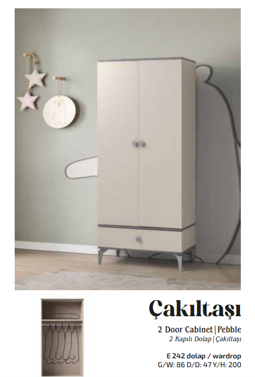 EVART GENÇ ÇAKILTAŞI E242 2 KAPILI DOLAP