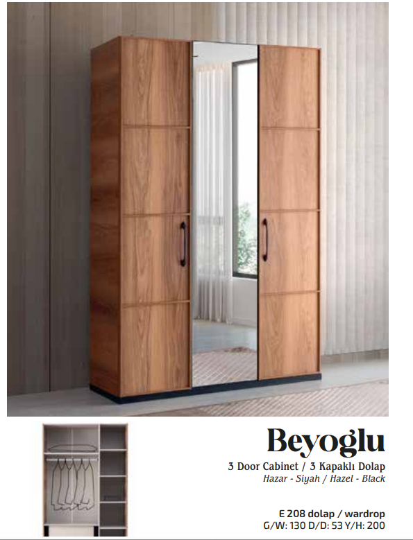 EVART GENÇ BEYOĞLU E208 3 KAPILI DOLAP