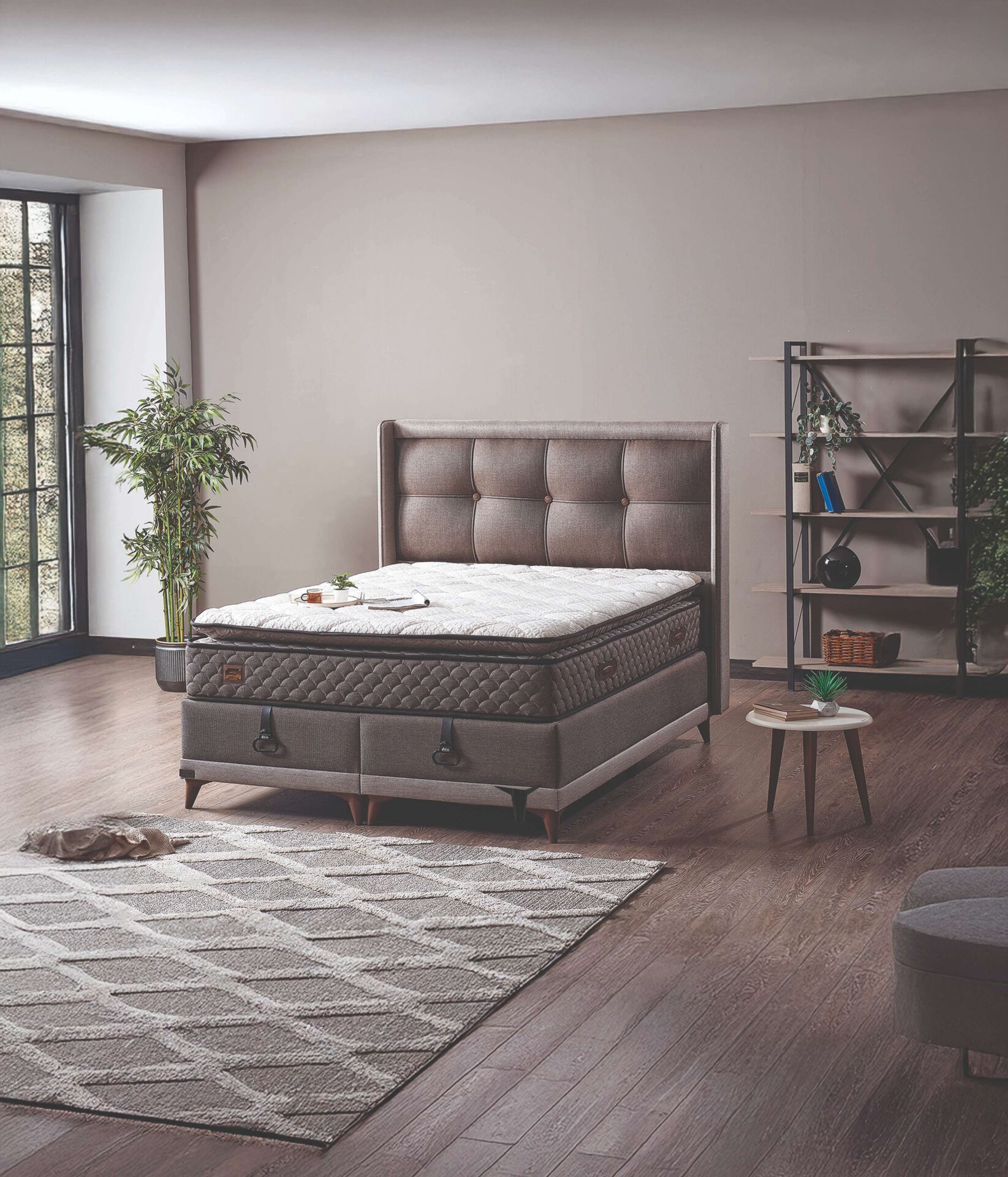 DÖŞEK SEUL 100*200 BAZA SET-KAHVE