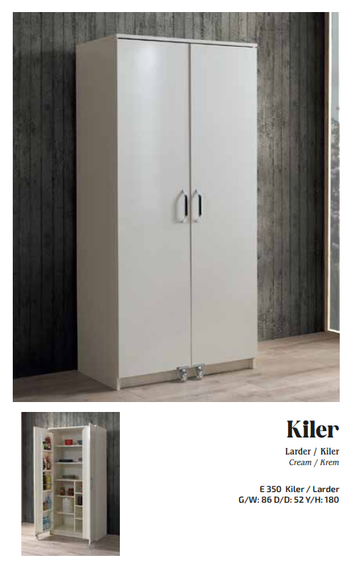 EVART E350 180CM 2 KAPAKLI KİLER DOLABI-KREM
