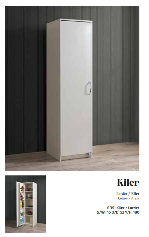 EVART E351 180CM TEK KAPAKLI KİLER DOLABI-KREM