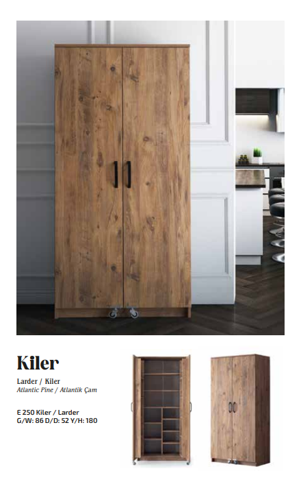 EVART E250 180CM 2 KAPAKLI KİLER DOLABI-ATLANTİK ÇAM