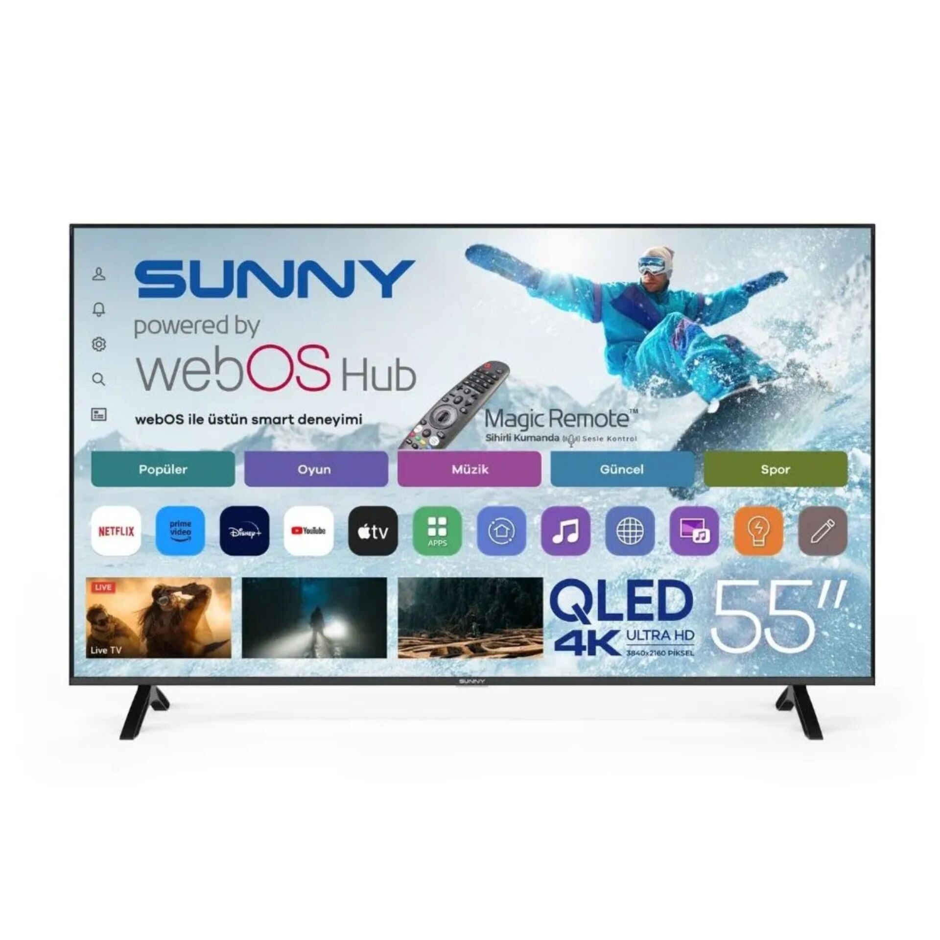 SUNNY 55'' QLED ULTRA HD 4K TV SN55QMN252C-S