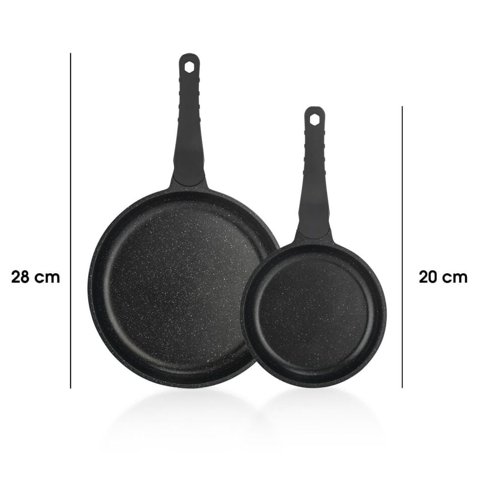 Schafer Famox XL Döküm Tava Seti - 2 Parça - Gri